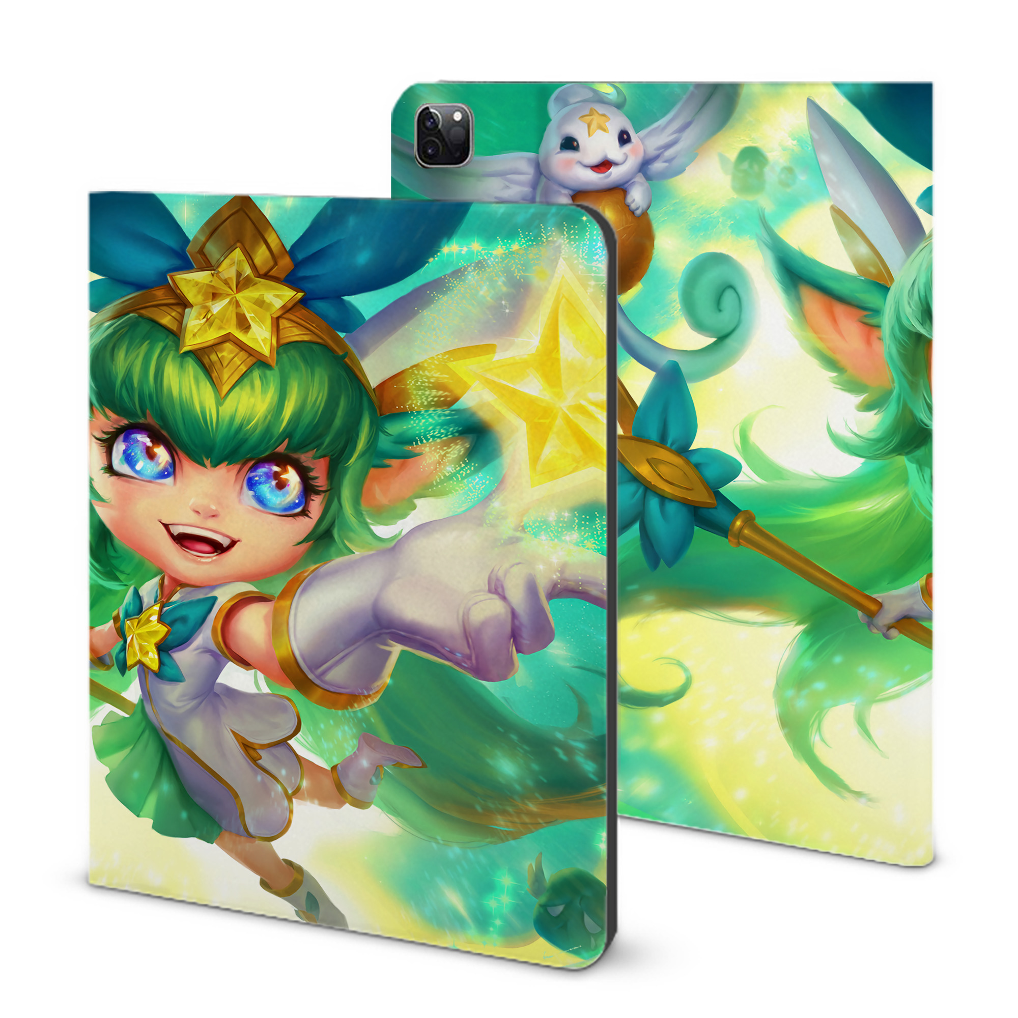（画像用） リーグ・オブ・レジェンド League of Legends LOL IPad ケース ブック型 PUレザー TPU 耐衝撃 軽量 薄型 ペン収納なし 全面保護 IPad 各モデル対応
